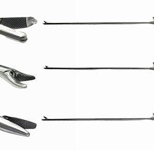 ADDLER Laparoscopic Ethicon Type Black Handle Needle Holder Straight, Curved & Tooth Jaw.(Set 3PC)