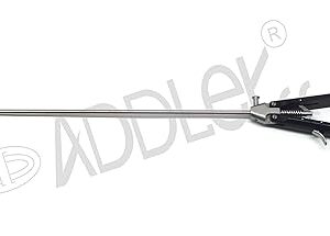 ADDLER Laparoscopic 5MM Curved Needle Holder V Type Black Handle Instrument. Qty – 1