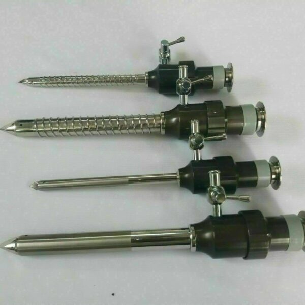 ADDLER Laparoscopic Spiral Magnetic Trocar Pyramidal Tip 5MM & 10MM Instrument. Qty-4