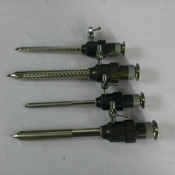 ADDLER Laparoscopic Spiral Magnetic Trocar Pyramidal Tip 5MM & 10MM Instrument. Qty-4