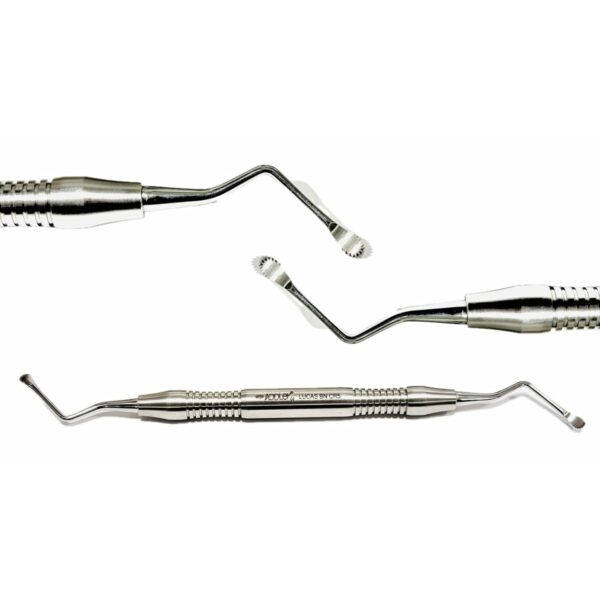 ADDLER Dental Implant Lucas Scoop Curette Serrated Tip – Premium Surgical Instrument, Stainless Steel, for Dental Scaling & Curettage – 1pc